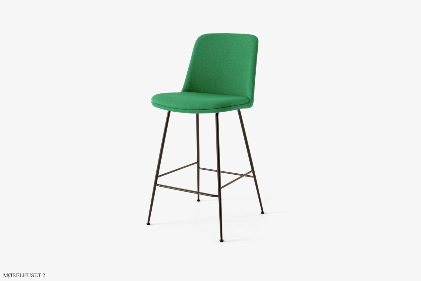Rely HW94 Thekenhocker gepolstert mit Sitzkissen, Bronziert, Vidar 0932 | &Tradition