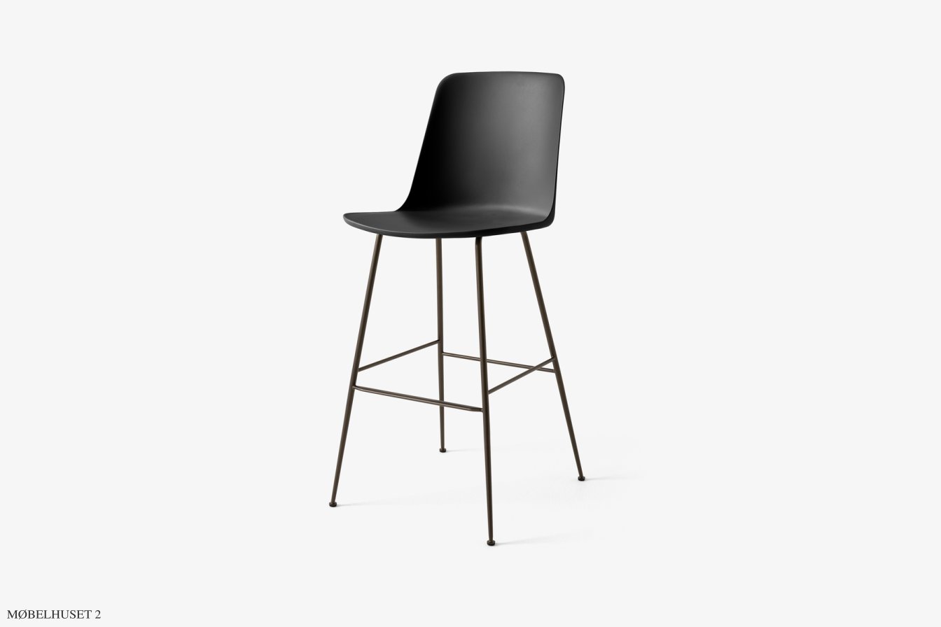 Rely HW96 Thekenhocker mit Kunststoffschale, Bronziert, Black | &Tradition