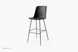 Rely HW96 Thekenhocker mit Kunststoffschale, Bronziert, Black | &Tradition