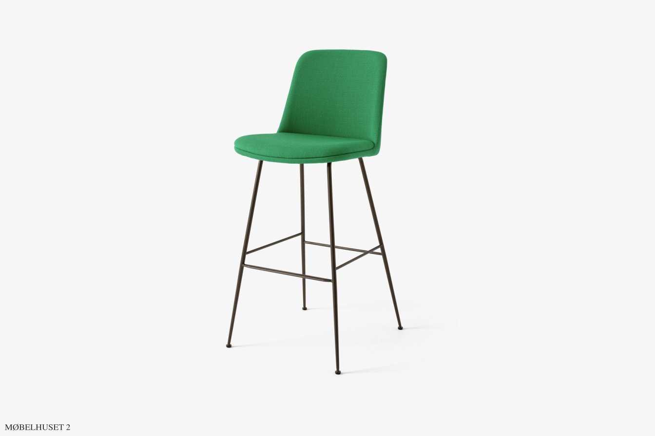 Rely HW99 Thekenhocker gepolstert mit Sitzkissen, Bronziert, Vidar 0932 | &Tradition