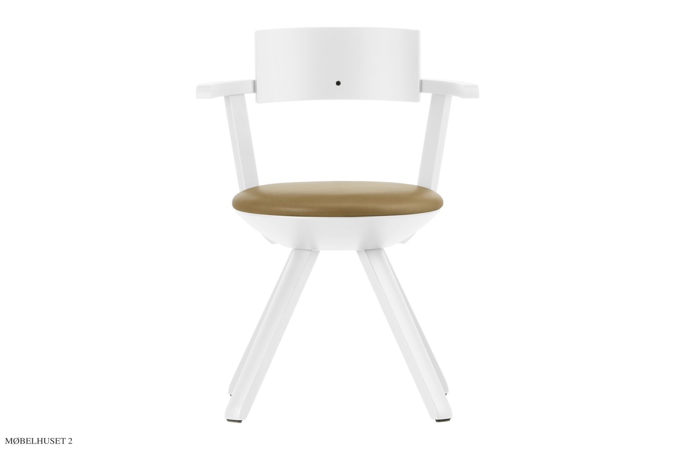 Rival Chair Drehstuhl, Wei�/Leder caramel | Artek