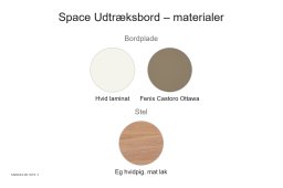 Space Udtr�ksbord, Material�bersicht | Andersen Furniture