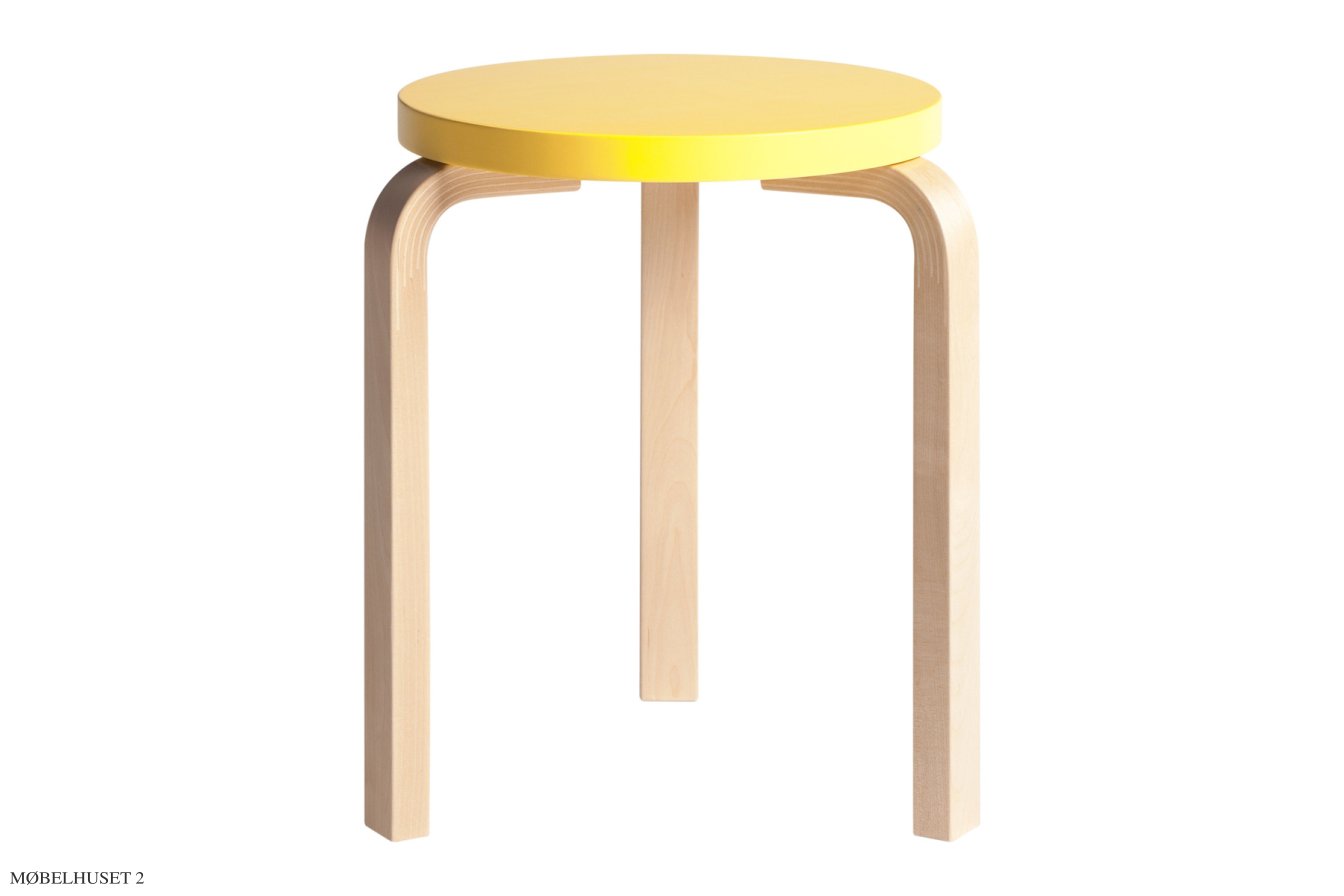 Stool 60 | Farve, Birk/gul lakeret | Artek