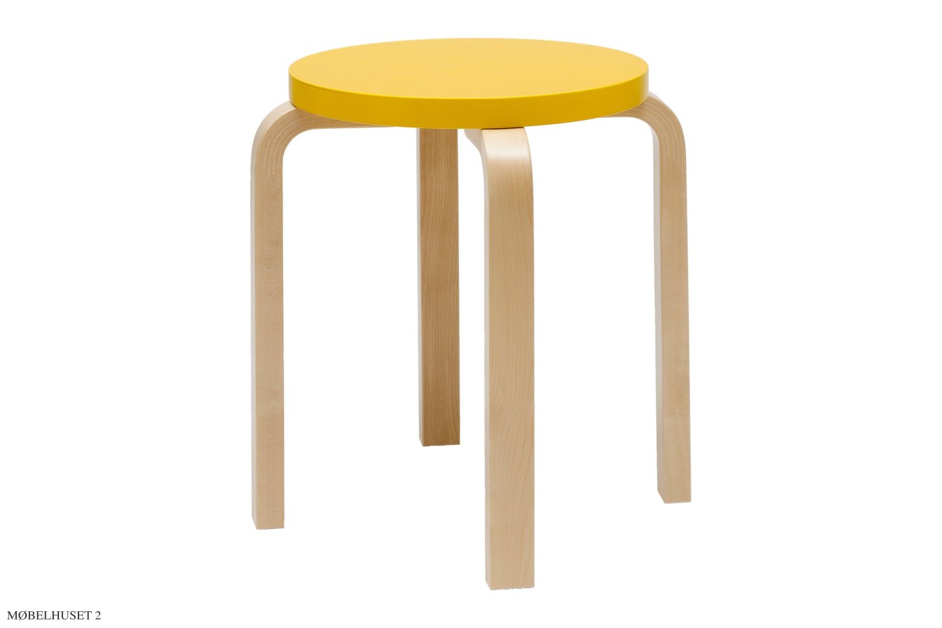 Stool E60 | Farve, Birk/gul lakeret | Artek
