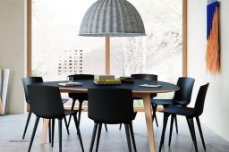 T8 Bord, 173 x 150 cm, Linoleum schwarz, Eiche wei� pigmentiert matt lackiert | Andersen Furniture