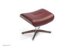 Timeout fodskammel, Valn�d, X-fod tr�/aluminium, L�der | Bolzano Bordeaux 38 | Conform
