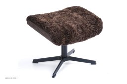 Timeout Large fodskammel, Helpolstret, Quattro x-fod sort aluminium, F�reskind | Sheepskin Espresso | Conform