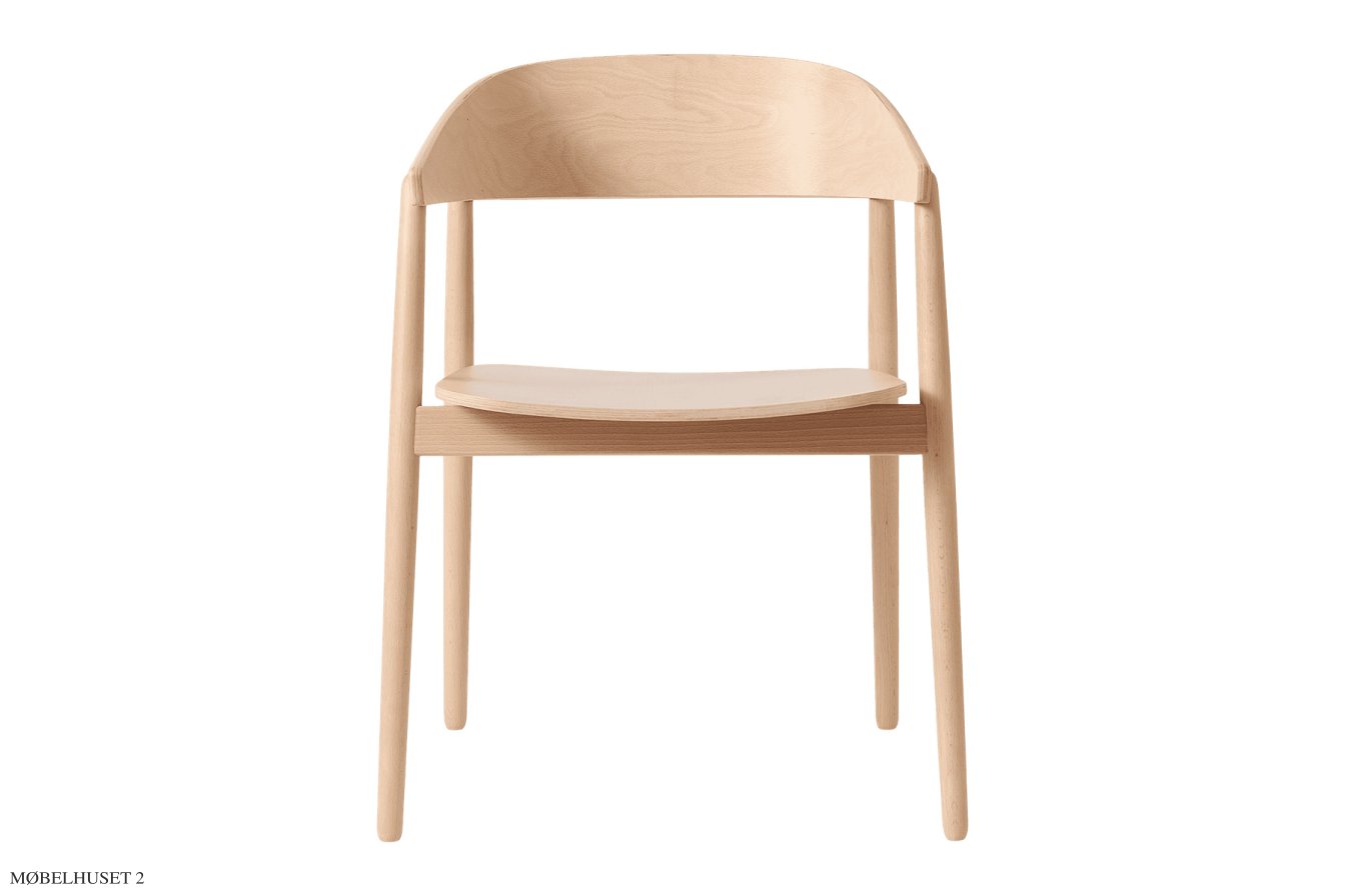 AC2 Stol b�g, Buche wei� pigmentiert, Furnier | Andersen Furniture