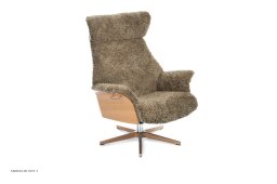 Air l�nestol, Eg lak, Drejefod tr�/aluminium, F�reskind | Sheepskin Sahara | Conform