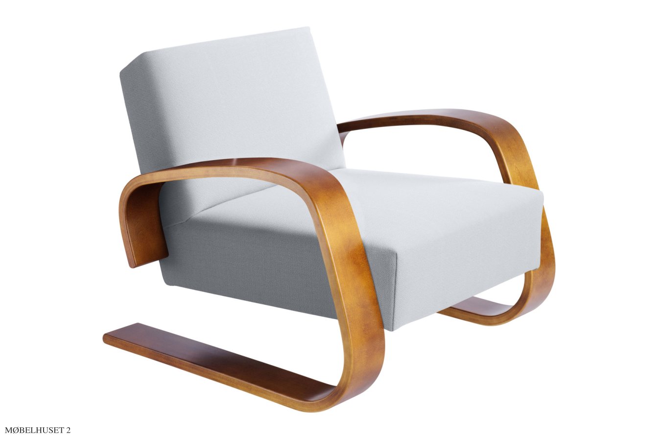 Armchair 400 \"Tank\" Sessel, Walnuss gebeizt | Stoff Tonus | Artek