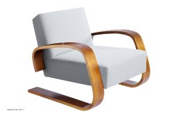 Armchair 400 \"Tank\" Sessel, Walnuss gebeizt | Stoff Tonus | Artek