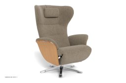 Aviora recliner l�nestol, Eg lak, Drejefod aluminium, Stof | Aspe Nature 02 | Conform