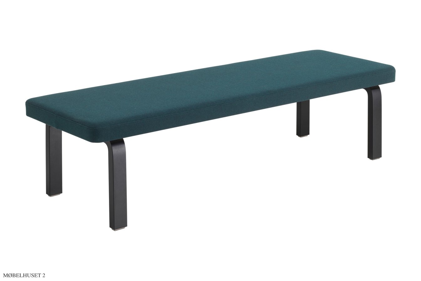 Bench 167 Bank, Schwarz lackiert Birke/Stoff Preisgruppe F40 | Artek