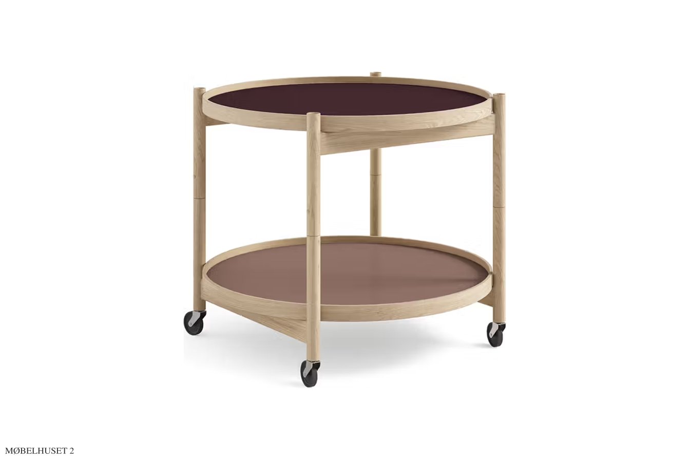 B�lling bakkebord Nano, Modell 60, Eiche unbehandelt, Wine – Burgund/Ros� | Brdr. Kr�ger