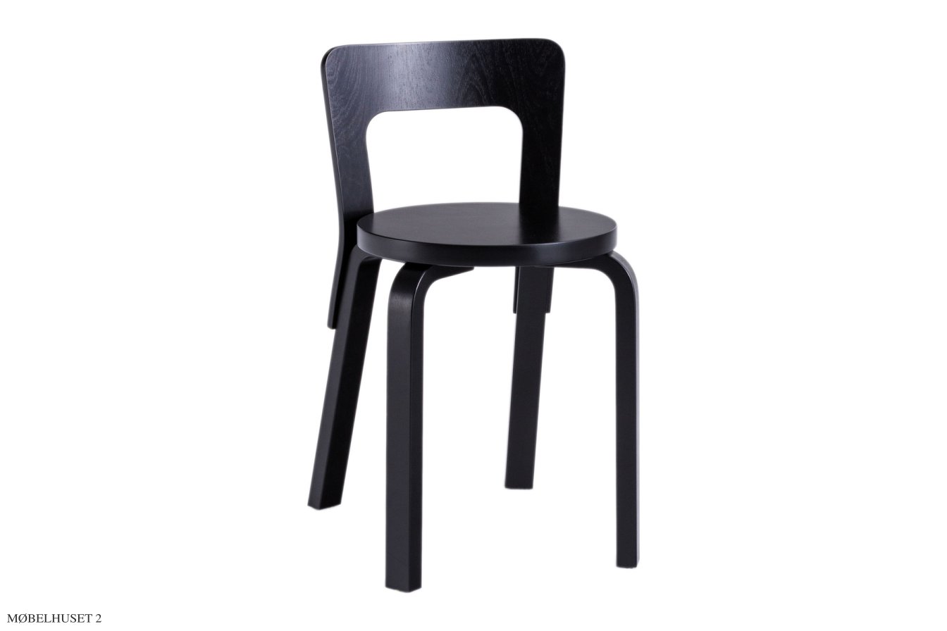 Chair 65 Esszimmerstuhl, Schwarz lackiert | Artek