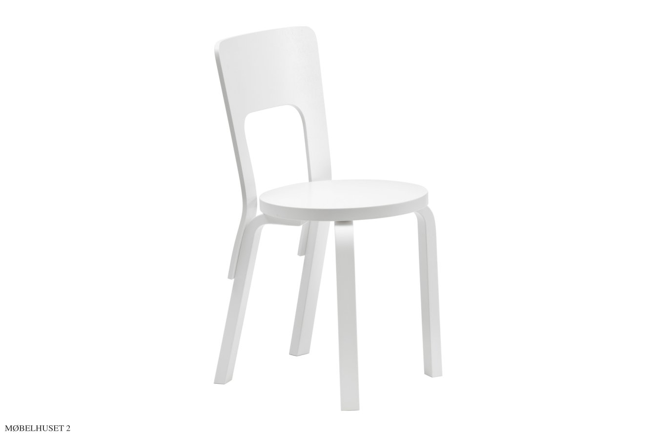 Chair 66 spisebordsstol, Hvidlakeret | Artek