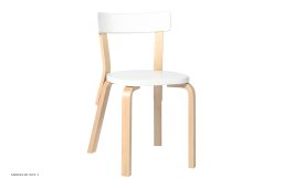 Chair 69 spisebordsstol, Birk/hvid lakeret | Artek