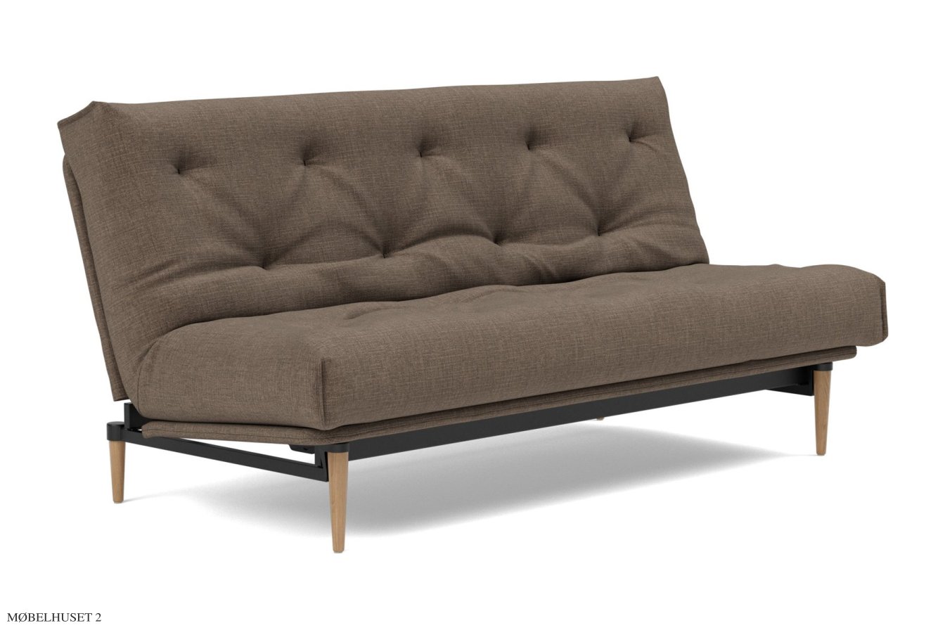 Colpus Schlafsofa, Helle Eiche / schwarzes Metall, Esina Cedar Brown 411 | Innovation Living