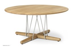 E021 Embrace sofabord, �80 cm, eg olie, rustfrit st�l | Carl Hansen & S�n