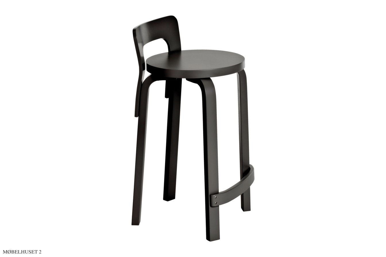 High Chair K65 barstol, Sortlakeret | Artek