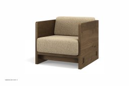 KARM Sofa, 1-Sitzer, R�uchereiche ge�lt, Stoff | Cream (Kvadrat Moss) | Brdr. Kr�ger