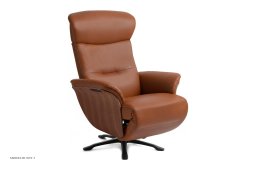 Nova recliner l�nestol, Valn�d, Drejefod aluminium, L�der | Jesolo Cognac 64 | Conform