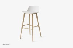 Rely HW123 Thekenhocker mit Kunststoffschale, Eiche lackiert, White | &Tradition