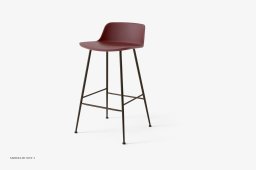 Rely HW81 Thekenhocker mit Kunststoffschale, Bronziert, Red Brown | &Tradition