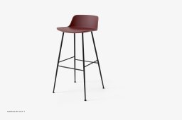 Rely HW86 Thekenhocker mit Kunststoffschale, Schwarz, Red Brown | &Tradition