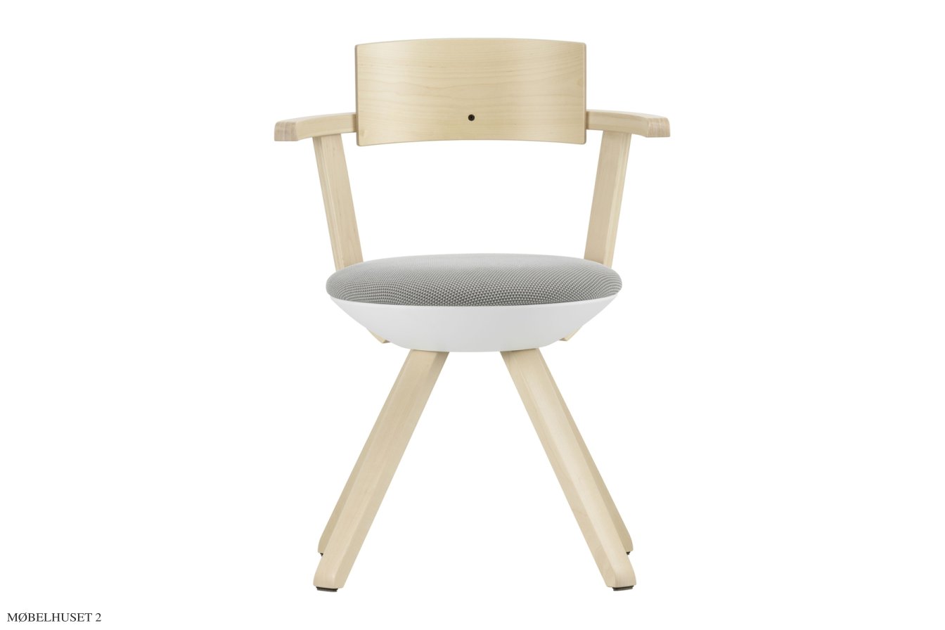 Rival Chair Drehstuhl, Birke/3D-strik schwarz-wei� | Artek