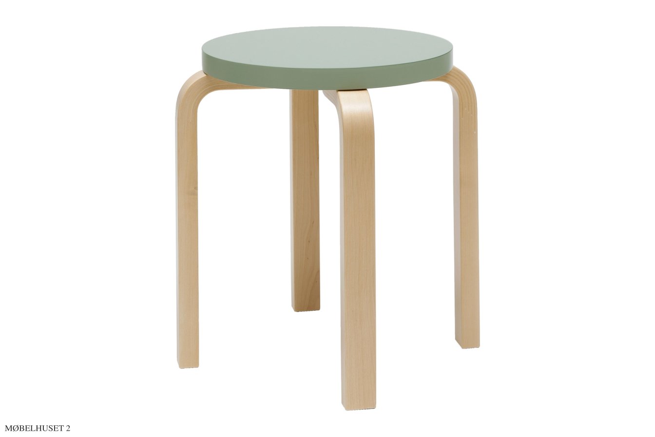Stool E60 | Farve, Birk/gr�n lakeret | Artek