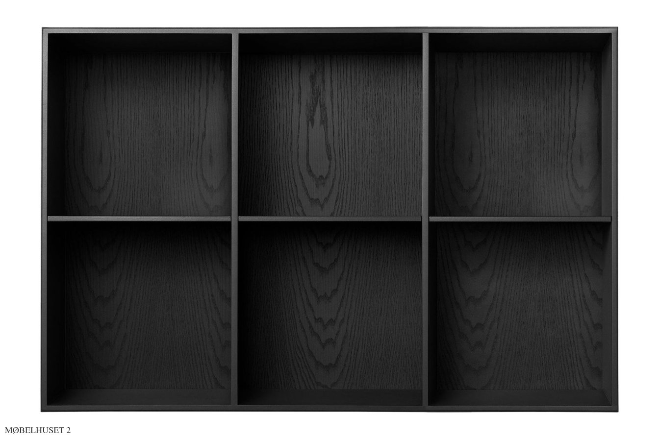 ATBO 105 reol 70 x 104,4 med lodrette mellemsider, 34,5 cm, Sortbejdset ask