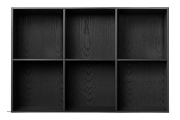 ATBO 105 reol 70 x 104,4 med lodrette mellemsider, 34,5 cm, Sortbejdset ask