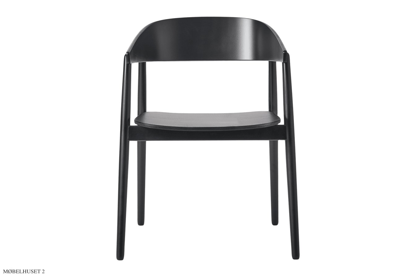 AC2 Stol b�g, Buche schwarz matt lackiert, Furnier | Andersen Furniture