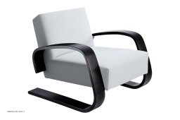 Armchair 400 \"Tank\" Sessel, Schwarz lackiert | Stoff Tonus | Artek