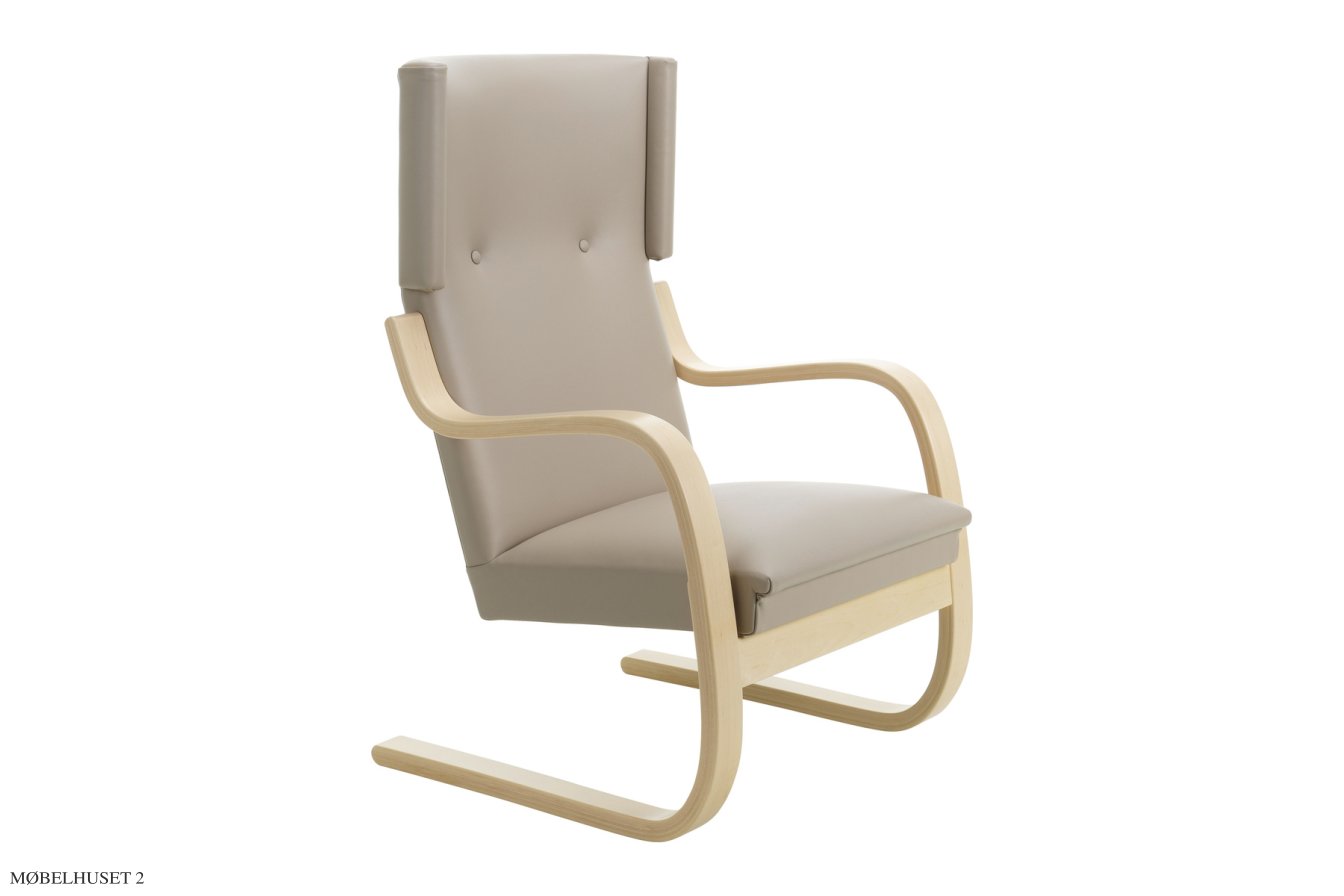 Armchair 401 Sessel, Birke | Prestige Leder beige | Artek