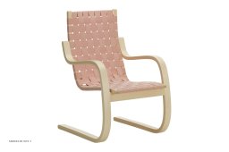 Armchair 406 Sessel, Birke/natur-rot Gurtband | Artek