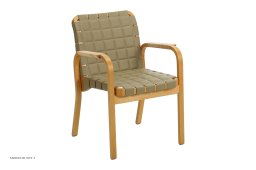 Armchair 45 armstol, Birk Honey bejdse | Spectrum l�der, leaf | Artek