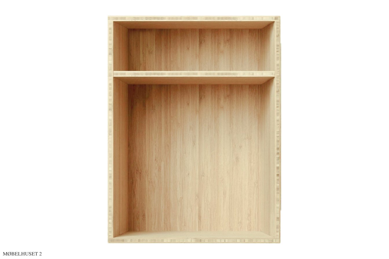 ATBO Bedside reol lodret 47 x 35 med hylde, 34,5 cm, Bambus mat lak