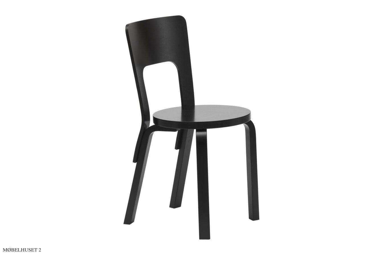 Chair 66 spisebordsstol, Sortlakeret | Artek