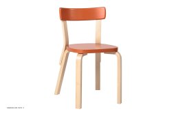 Chair 69 spisebordsstol, Birk/orange lakeret | Artek