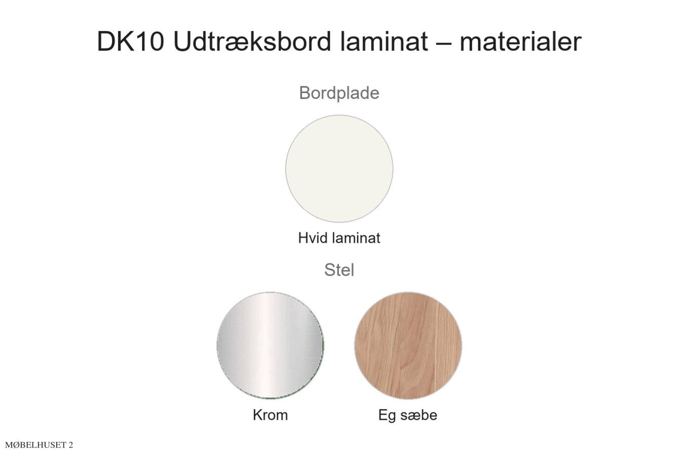 DK10 Udtr�ksbord laminat, Material�bersicht | Andersen Furniture