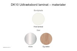 DK10 Udtr�ksbord laminat, Material�bersicht | Andersen Furniture