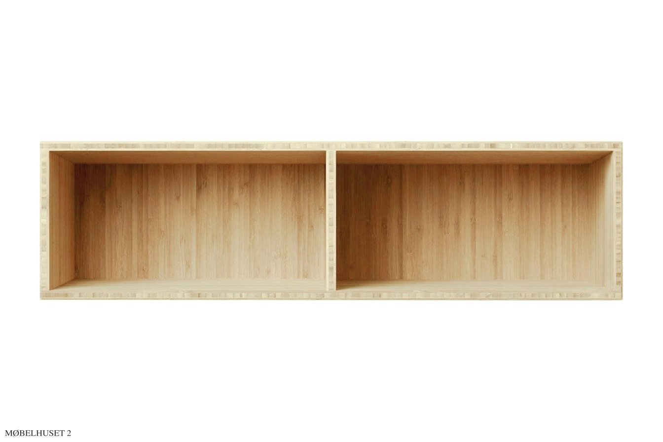ATBO Halv hallway reol 18 x 70 med mellemside, 30 cm, Bambus mat lak
