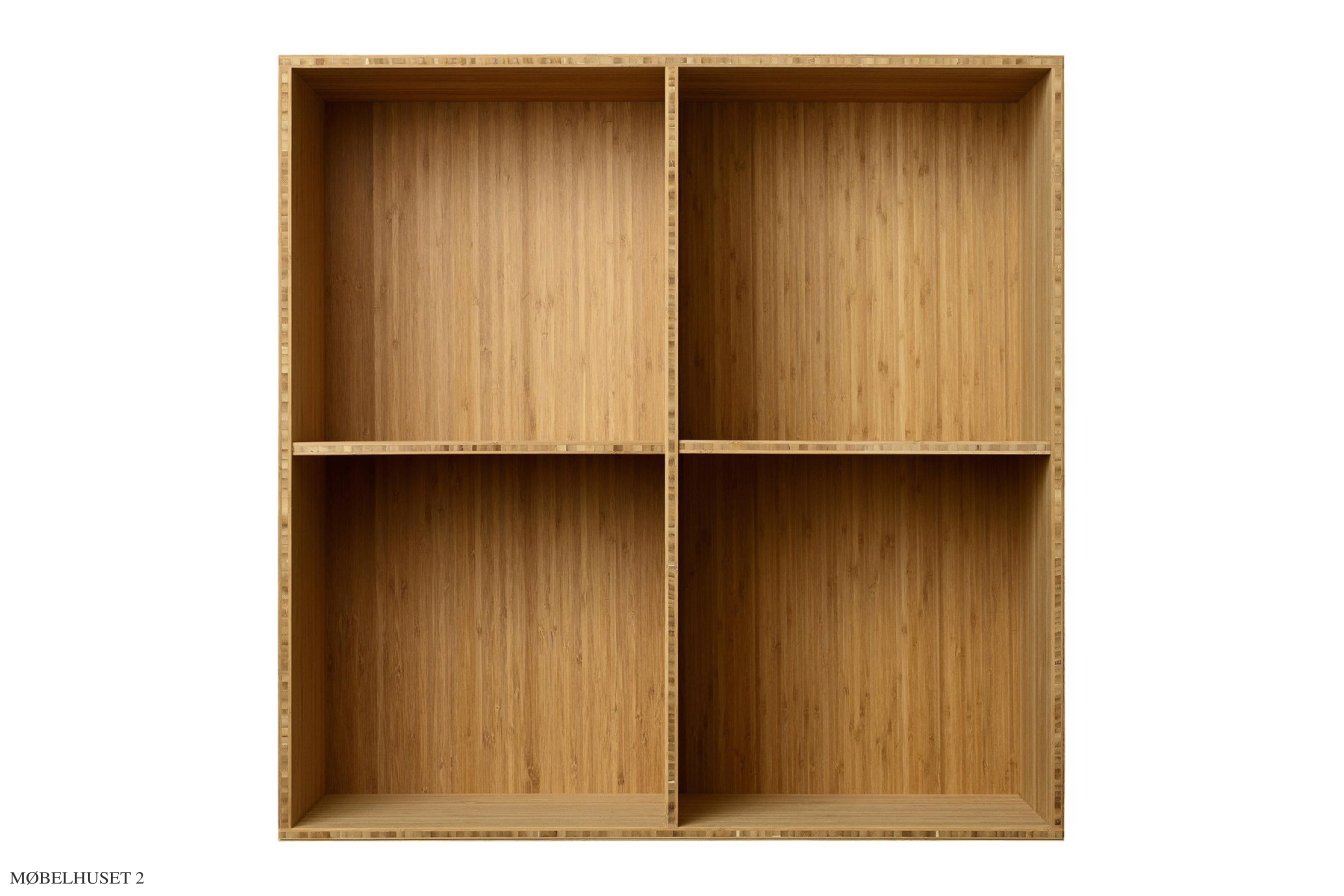 ATBO Reol 70 x 70, Lodret mellemside, 34,5 cm, Bambus klar olie