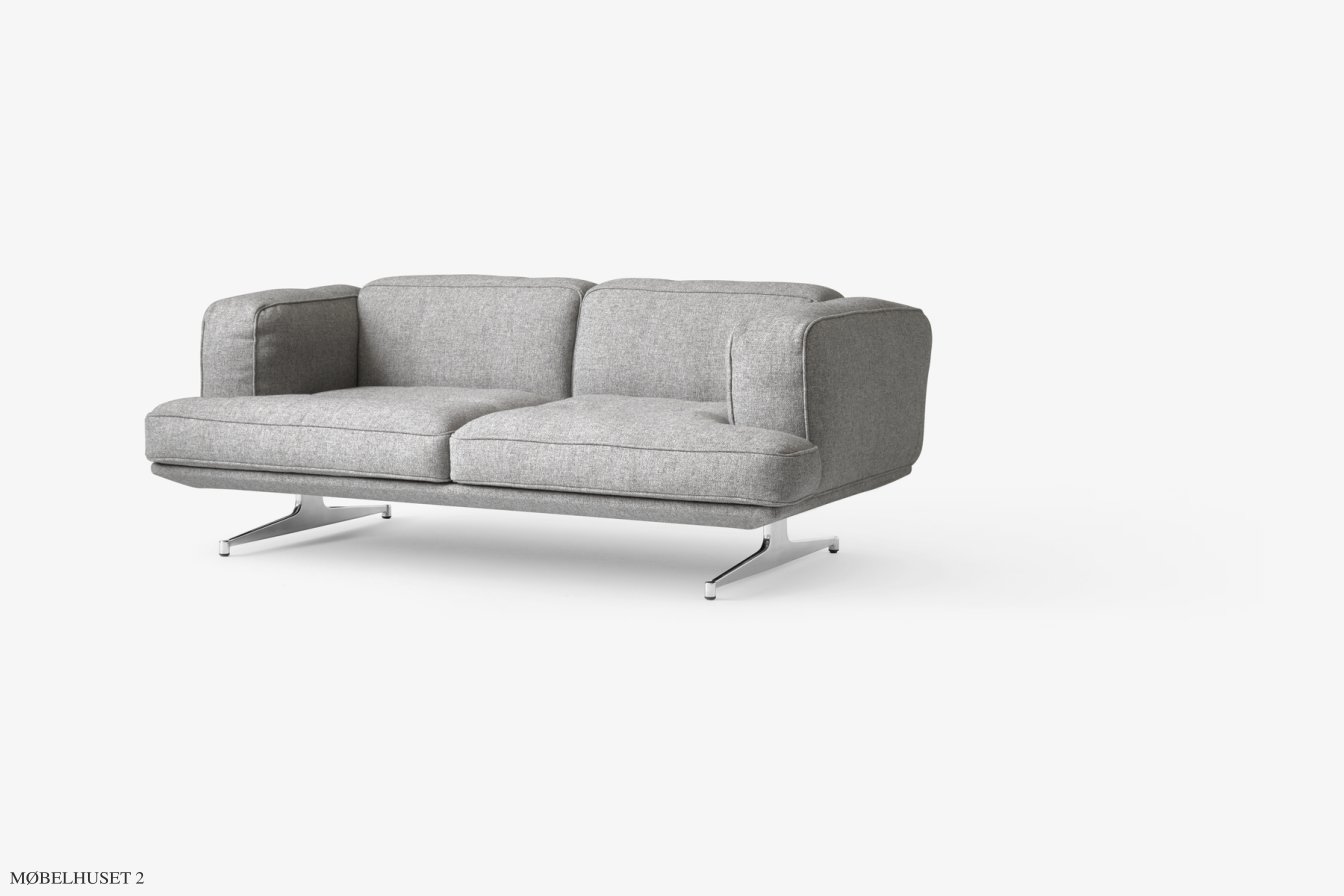 Inland AV22 Sofa, Poliertes Aluminium, Hallingdal 130 | &Tradition
