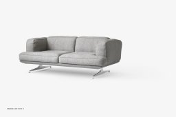 Inland AV22 Sofa, Poliertes Aluminium, Hallingdal 130 | &Tradition