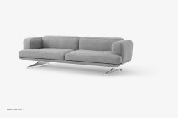 Inland AV23 Sofa, Poliertes Aluminium, Hallingdal 130 | &Tradition