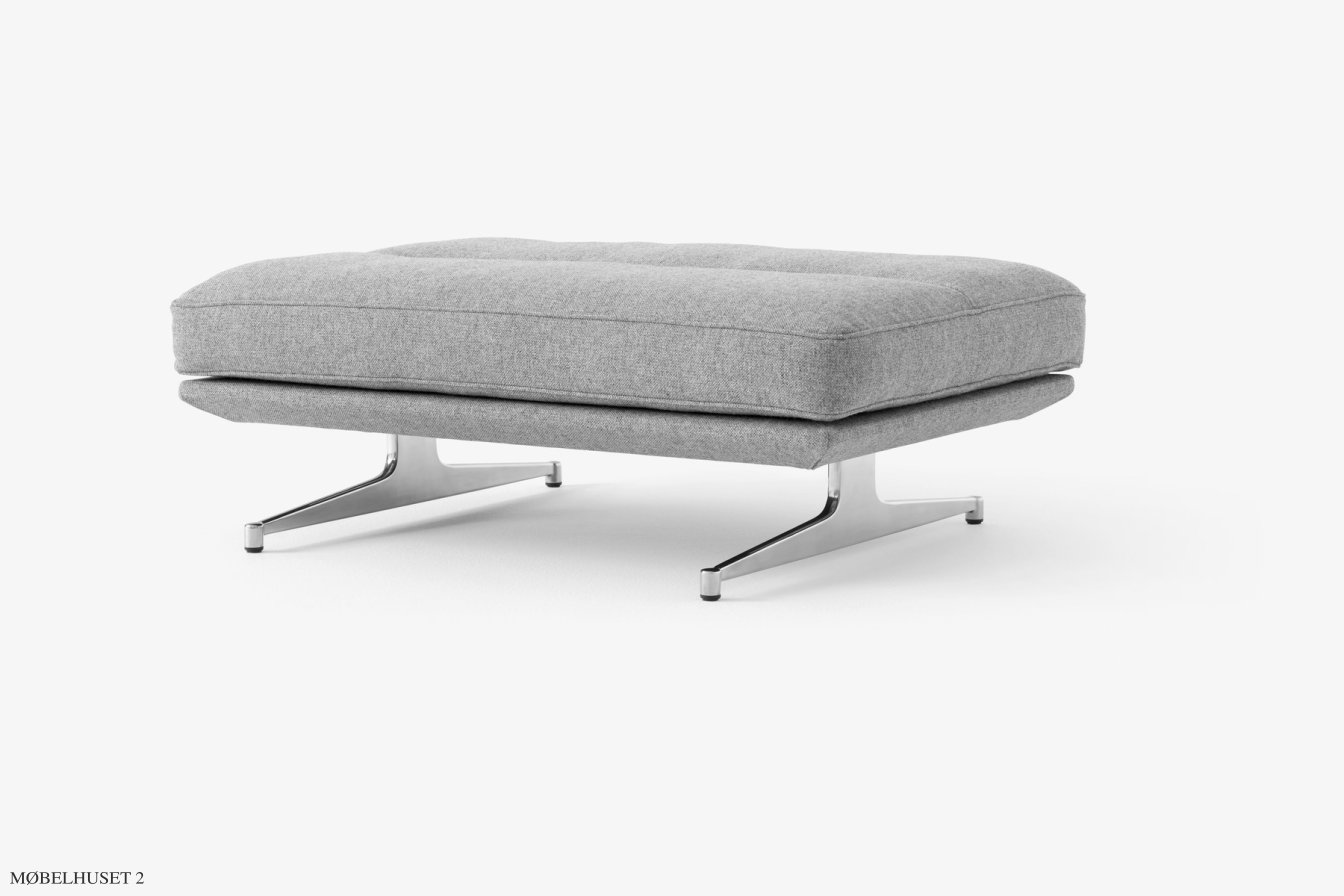Inland AV32 Bank, Poliertes Aluminium, Hallingdal 130 | &Tradition