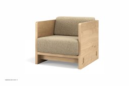 KARM Sofa, 1-Sitzer, Eiche ge�lt, Stoff | Cream (Kvadrat Moss) | Brdr. Kr�ger